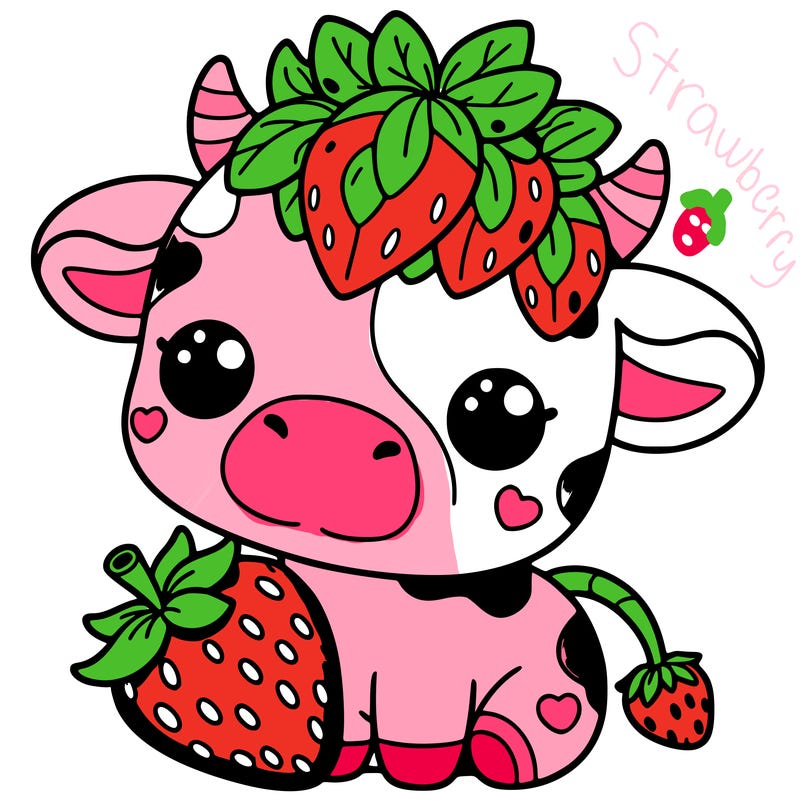 cute strawberry cow