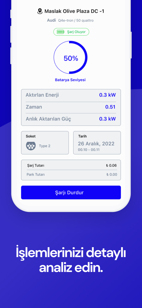 Pleco - Pantalla de la app Pleco mostrando el estado de carga del vehículo eléctrico en tiempo real, porcentaje de batería y costos de la sesión