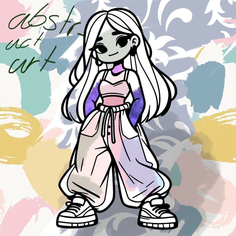 girl in crop top and baggy pants