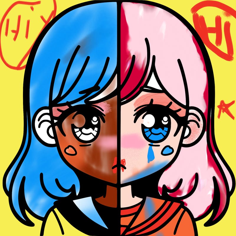 a split of a girl