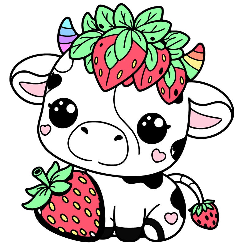 cute strawberry cow