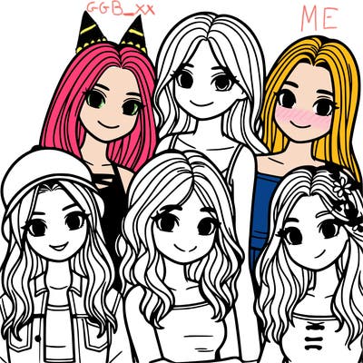 a group of five girls friends