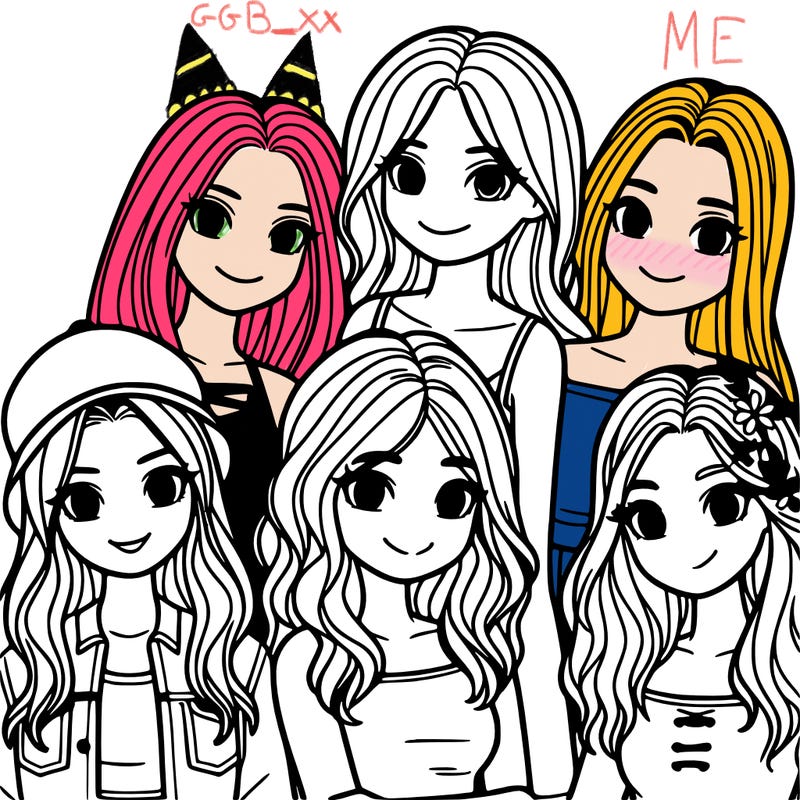 a group of five girls friends