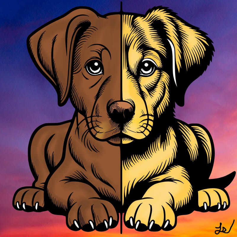 realistic dog split picture