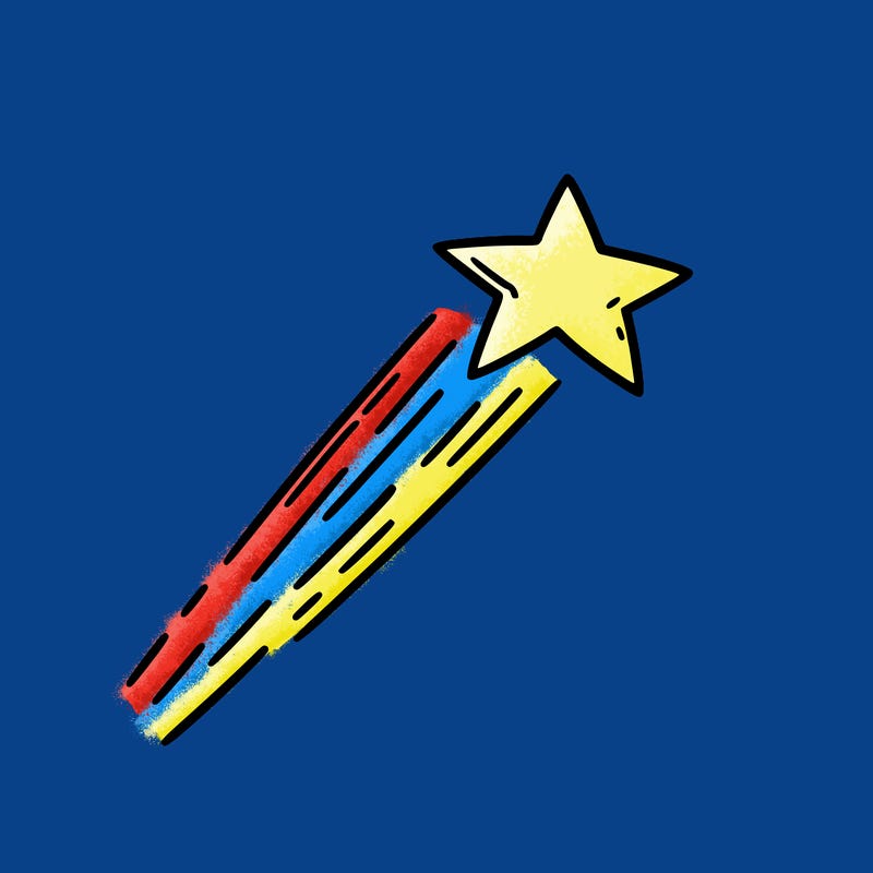 a shooting star in the sky