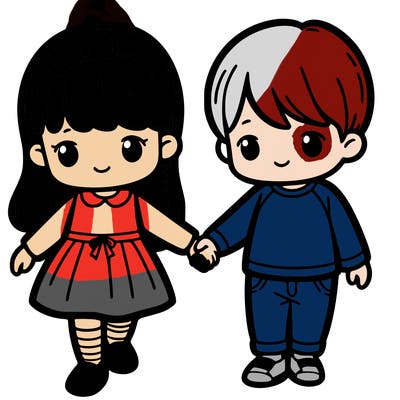 girl holding boy's hand