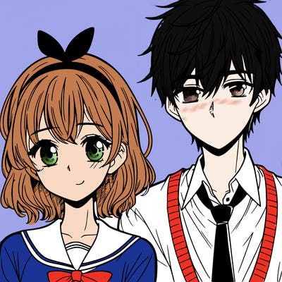 manga girl and boy