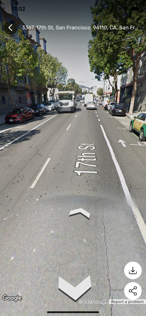 360 degree street panorama view of 17th Street in San Francisco