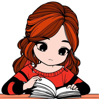 realistic girl reading