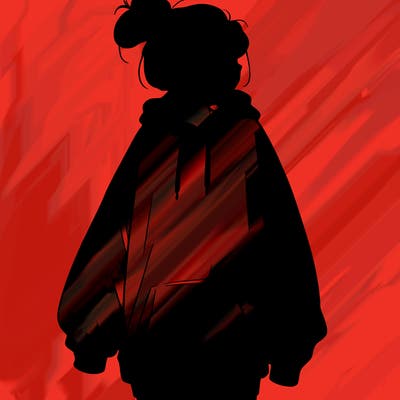 realistic girl with a oversized sweatshirt on and a bun