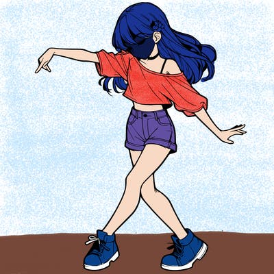 realistic girl danceing