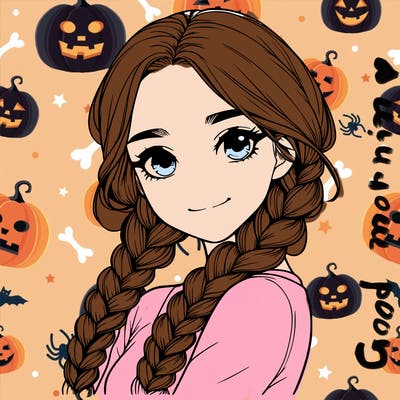 realistic girl with braids