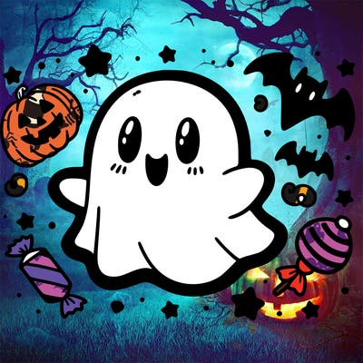 halloween cute little ghost