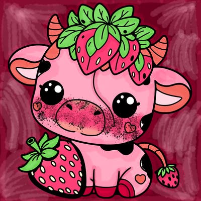 cute strawberry cow