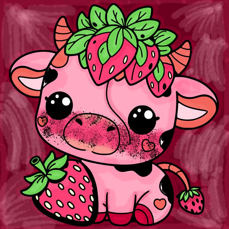 cute strawberry cow