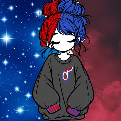 girl with baggy sweatshirt and messy bun