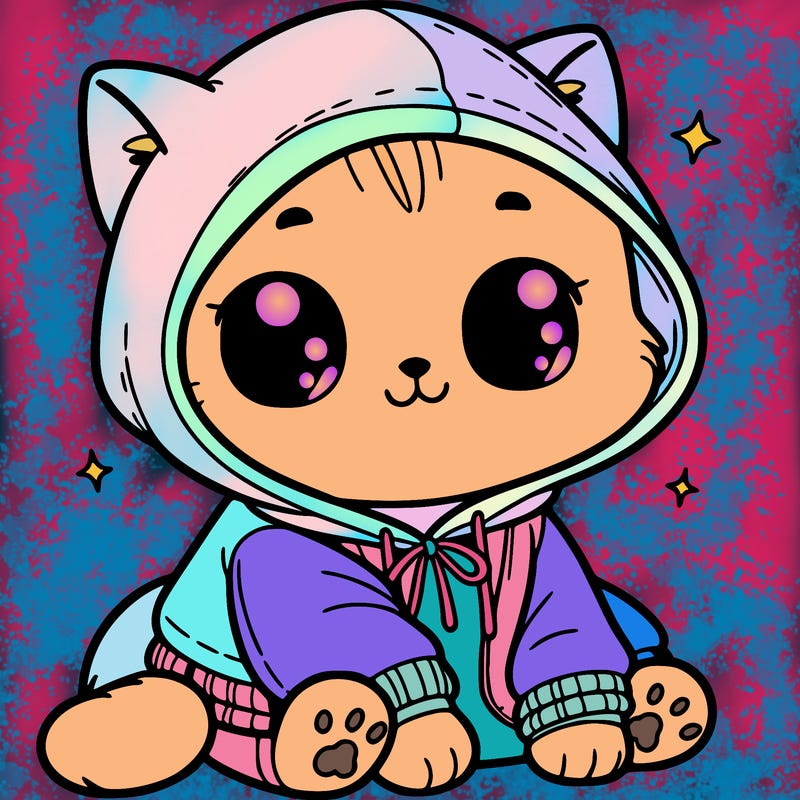 cat with cute hoodie