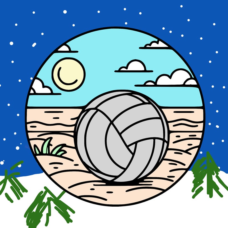 volleyball on a beach