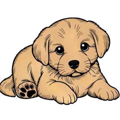 a cute realistic puppy