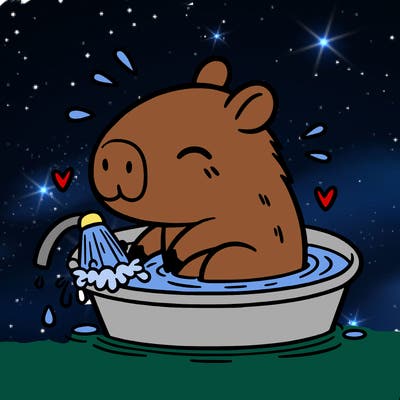 capybara taking a bath