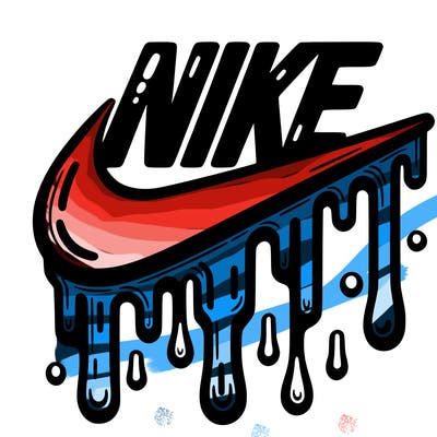 dripping nike logo