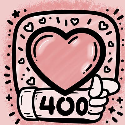 400 likes in heart