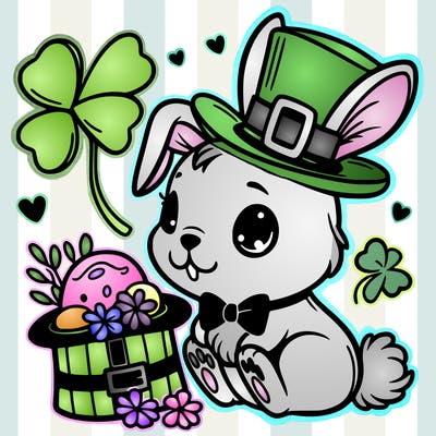 st. patrick's day, bunny.