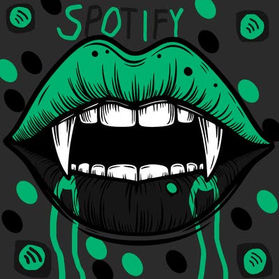 lips with vampire teeth