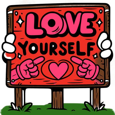a sign where it is written: love yourself