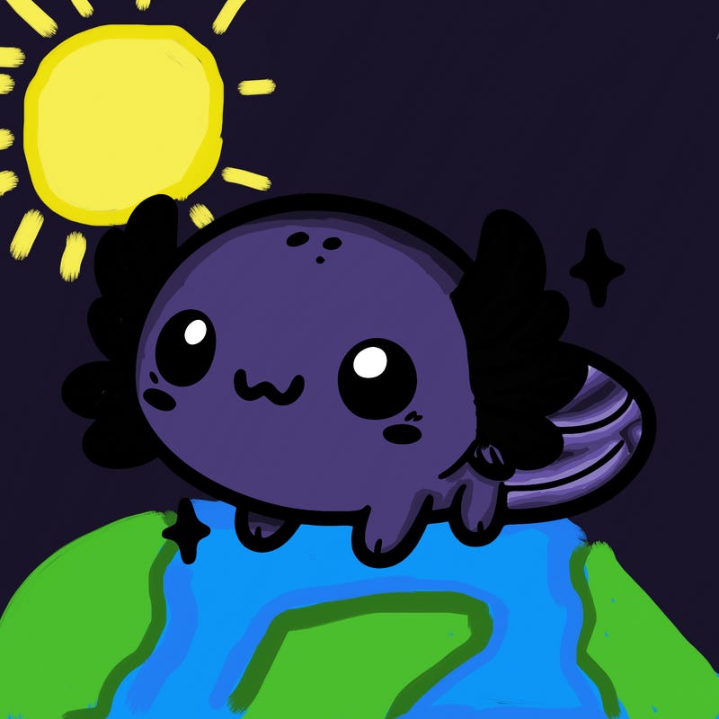 cute easy baby axolotl