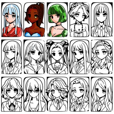 girls that look diffrent anime