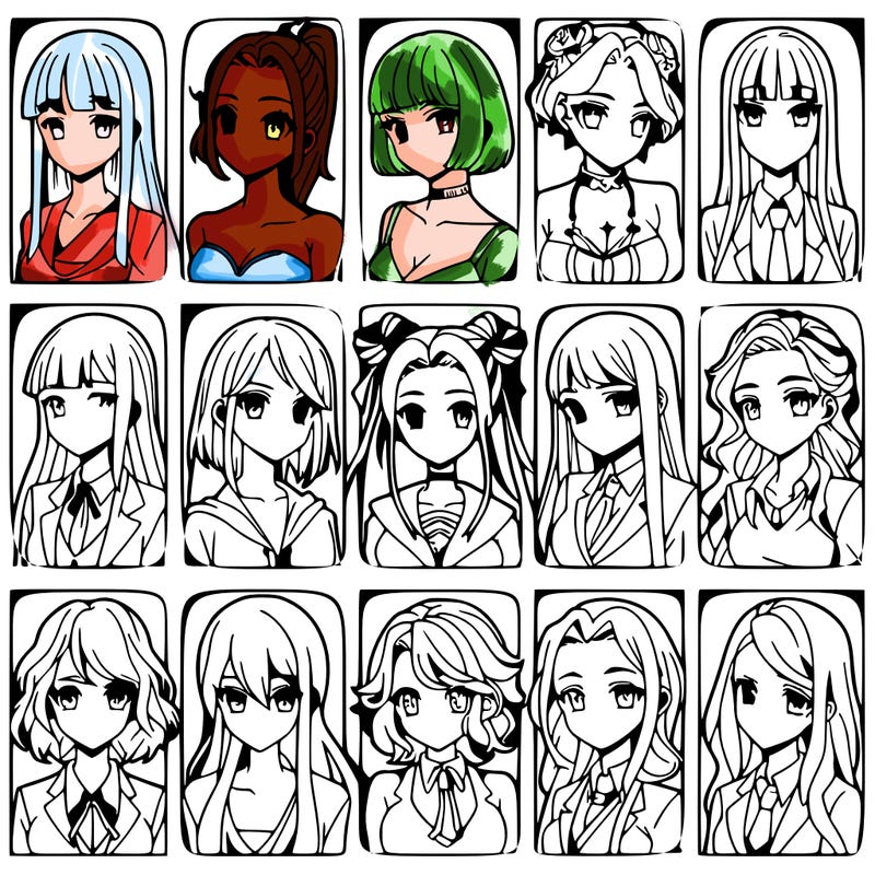 girls that look diffrent anime