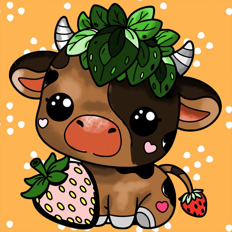 cute strawberry cow