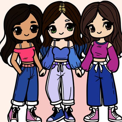 three girl besties