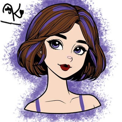 realistic girl with short hair