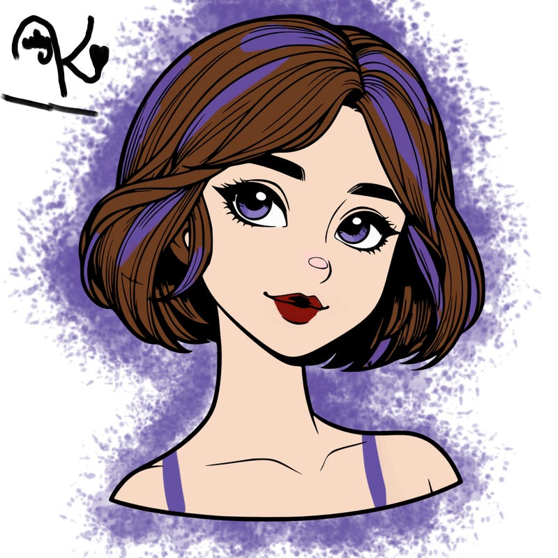 realistic girl with short hair