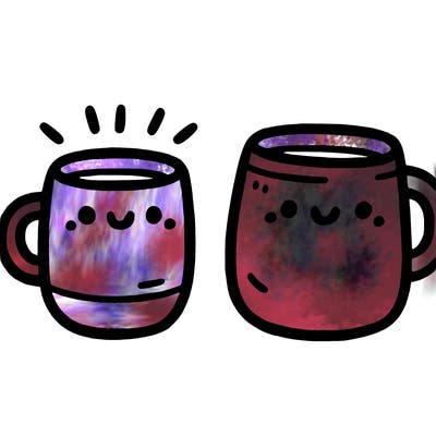 two simple minimalistic pottery mugs