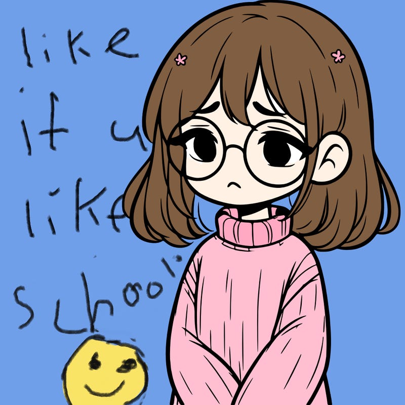 sad girl with glasses in a sweater