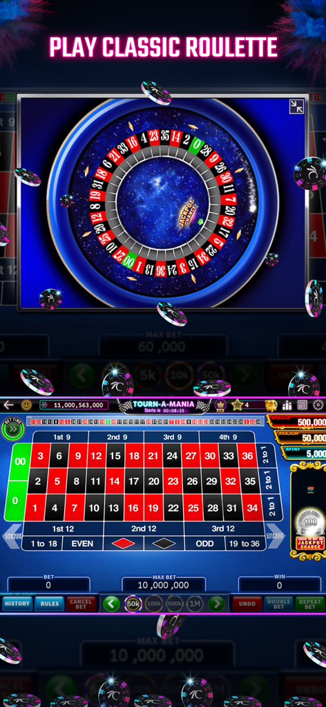 Choctaw Slots - Casino Games - Interface de jeu de roulette classique dans l'application mobile Choctaw Slots