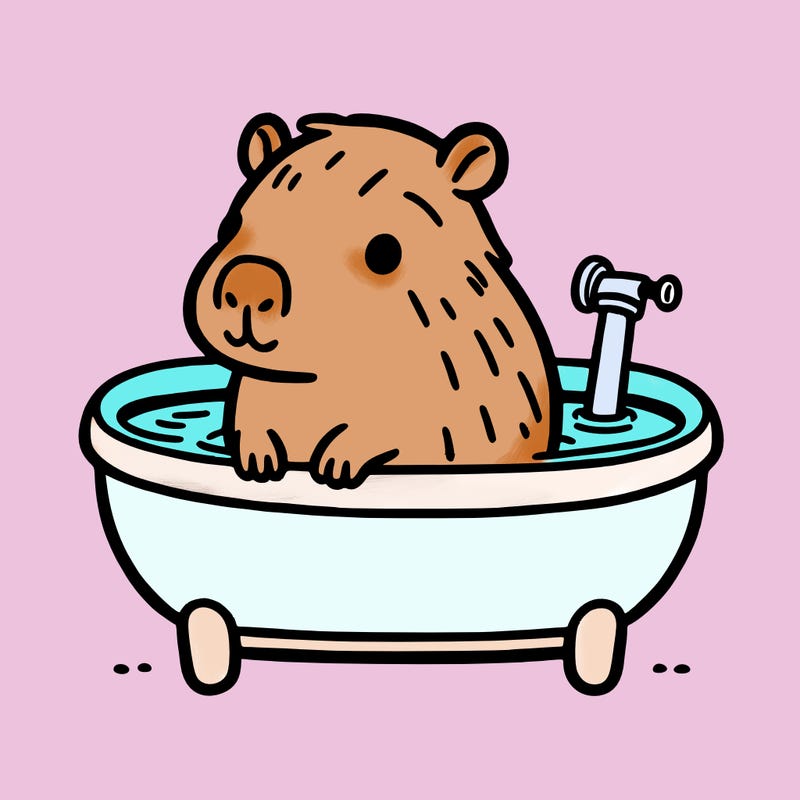 capybara in bathtub