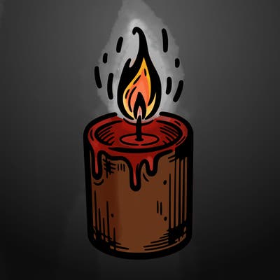 candle with fire