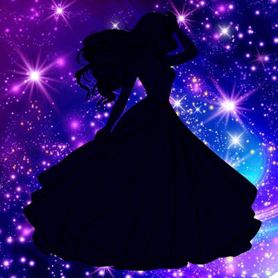 realistic woman with dress flowing in the wind