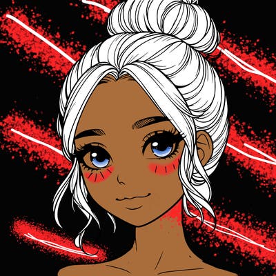 realistic pretty girl with hair in bun