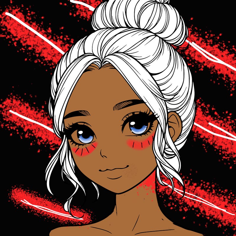 realistic pretty girl with hair in bun