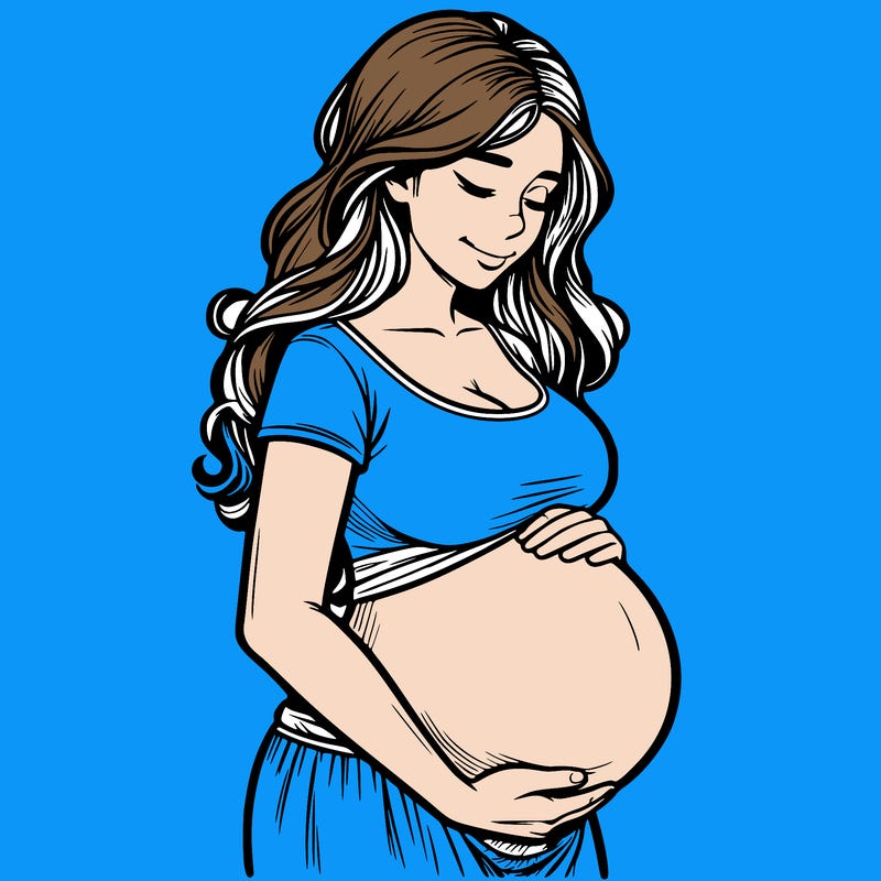 woman heavily pregnant realistic