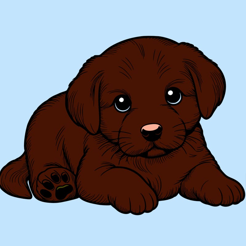 a cute realistic puppy