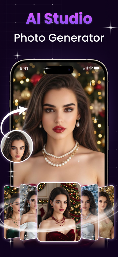 AI Photo Enhancer - AI Enhance - AI 스튜디오 사진 생성기가 전문 초상화 변환을 보여주는 모습