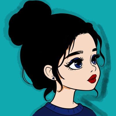 realistic girl with bun