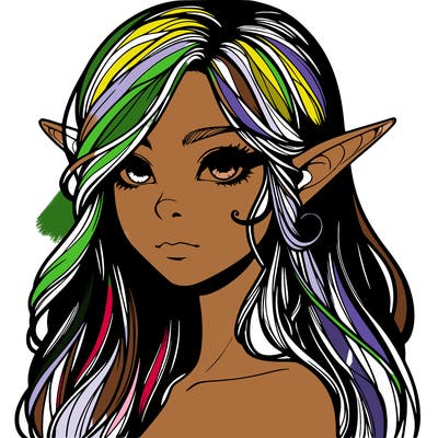 elf girl realistic dark fantasy