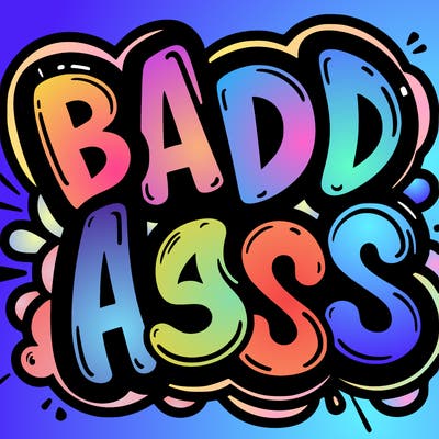 badass  bubble letters